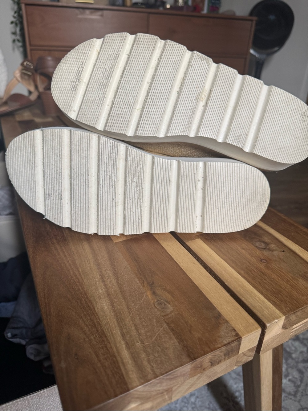 Woven Strap Platform Slide Sandals in Natural madden girl - Picture 2 of 5